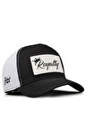  Cordura Royalty Logolu Siyah-Beyaz Trucker Şapka