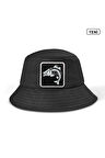 Bucket Balık Logolu Siyah Şapka