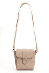 Tegan Hakiki Deri Kadın Omuz Ve Çapraz Çanta Bej