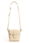Tegan Hakiki Deri Kadın Omuz Ve Çapraz Çanta Krem