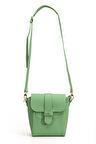 Tegan Hakiki Deri Kadın Omuz Ve Çapraz Çanta Yeşil