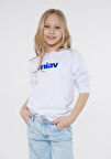 Mavi Miav Baskılı Beyaz Sweatshirt 6610031-620
