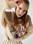Koton Kadın Baskılı Sweatshirt Ribanalı