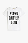 3SKB10213TK Koton Erkek Çocuk T-shirt BEYAZ