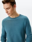 Triko Kazak Basic Bisiklet Yaka Reglan Kol Pamuklu