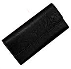 Garbalia Paris Deri Telefon Bölmeli Kadın Cüzdan-Siyah