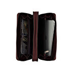 Garbalia Orleans Hakiki Deri Telefon Bölmeli El Çantası Cüzdan Kartlık