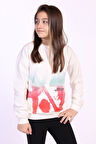 Toontoy Kız Çocuk Cepi Yazı Baskılı Sweatshirt