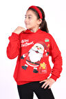 Toontoy Unısex Çocuk Noel Baba Baskılı Sweatshirt