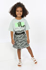 Toontoy Kız Çocuk Zebra Baskılı Elbise