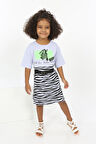 Toontoy Kız Çocuk Zebra Baskılı Elbise