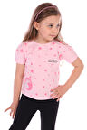 Toontoy Kız Bebek Önü Simli Yıldız Baskılı Tişört