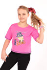 Toontoy Kız Çocuk Roses Yazı Baskılı Tişört