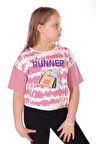 Toontoy Kız Çocuk Runner Baskılı Batikli Tişört