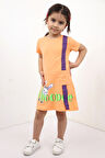 Toontoy Kız Çocuk Baskılı Elbise