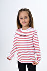 Toontoy Kız Çocuk Çizgili Tişört