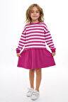 Toontoy Kız Çocuk Çizgili Elbise