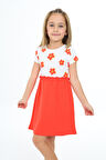 Toontoy Kız Çocuk Baskılı Elbise