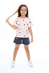 Toontoy Kız Çocuk Baskılı Şortlu Takım