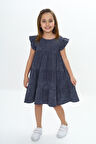 Toontoy Kız Çocuk Yıkamalı Elbise