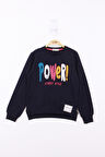 Toontoy Kız Çocuk Power Renkli Baskılı Sweatshirt