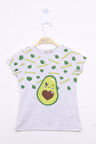 Toontoy Kız Çocuk Avokado Baskılı Tişört