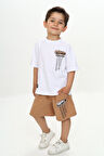 Toontoy Erkek Çocuk Happy Yazı Baskılı Şortlu Takım