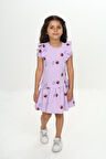 Toontoy Kız Çocuk Fiyonklu Kalp Baskılı Elbise