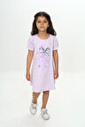 Toontoy Kız Çocuk Fiyonk Baskılı Elbise