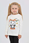 Toontoy Kız Çocuk Sallanan Panda Baskılı Sweatshirt