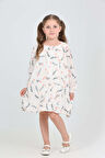 Toontoy Kız Çocuk Çiçekli Volanlı Elbise