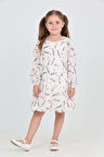 Toontoy Kız Çocuk Çiçekli Volanlı Elbise