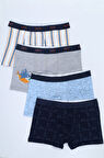 Toontoy Erkek Çocuk Çok Desenli 4lü Paket Boxer 