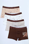 Toontoy Erkek Çocuk Çok Desen Baskılı 4lü Paket Boxer 