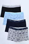 Toontoy Erkek Çocuk Çok Desenli 4lü Paket Boxer 
