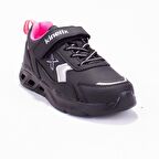 Kinetix Fergus Pu Siyah Fuşya Günlük Kız Çocuk Spor Ayakkabı