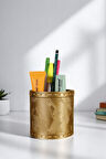 Kalemlik Masa Kalemliği Organizer Kalemlik Altın Renk Model 82