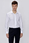  Erkek Beyaz Basic Slim Fit Dar Kesim Gömlek