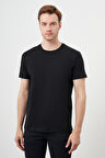  Erkek Siyah Basic Bisiklet Yaka Dynamic Fit T-Shirt