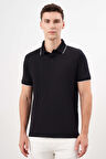  Erkek Siyah Trend Polo Yaka Dynamic Fit T-Shirt
