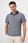  Erkek Lacivert Trend Cepli Polo Yaka T-Shirt