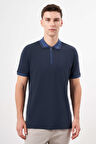 Erkek Lacivert Trend Polo Yaka Dynamic Fit T-Shirt