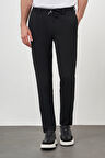  Erkek Siyah Poliviskon Trend İpli Jogger Slim Fit Spor Pantolon