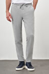  Erkek Gri Poliviskon Trend İpli Jogger Slim Fit Spor Pantolon
