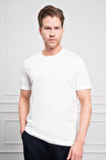  Erkek Ekru Trend Bisiklet Yaka Pamuk Dinamik Fit T-Shirt