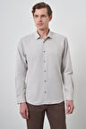  Erkek Vizon Slim Fit İtalyan Yaka Gömlek