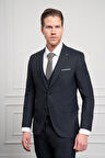  Erkek Lacivert Trend Yelekli Slim Fit Dar Kesim Sivri Yaka Takım Elbise