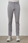  Erkek Gri Pamuk 5 Cep Slim Fit Jean Kot Pantolon
