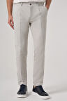  Erkek Gri Trend Pileli Slim Fit Pantolon