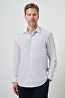  Erkek Beyaz Pamuk Trend Slim Fit Sert Yaka Gömlek